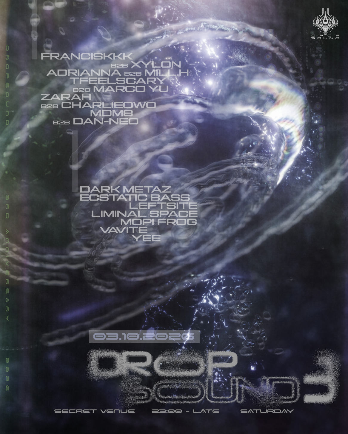 DROPSOUND 三周年 · 活动海报